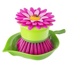 Линия flower power: щетка для посуды с держателем в форме листочка цена и информация | Чистящие средства | 220.lv
