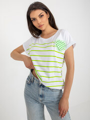 Sieviešu balti zaļš T-krekls ar apdruku cena un informācija | Blūzes, sieviešu krekli | 220.lv