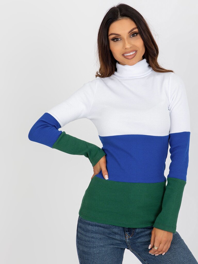 Sieviešu blūze ar baltu un zilu apkakli cena un informācija | Sieviešu džemperi | 220.lv