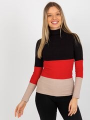Sieviešu blūze ar melnu un sarkanu apkakli cena un informācija | Sieviešu džemperi | 220.lv