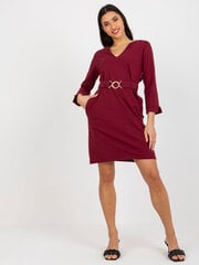 бордовое прямое платье-свитшот с карманами och bella цена и информация | Платья | 220.lv