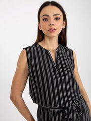 черная женская вискозная блуза в полоску fresh made цена и информация | Женские блузки, рубашки | 220.lv