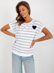 Sieviešu melnbalts T-krekls ar apdruku cena un informācija | Blūzes, sieviešu krekli | 220.lv