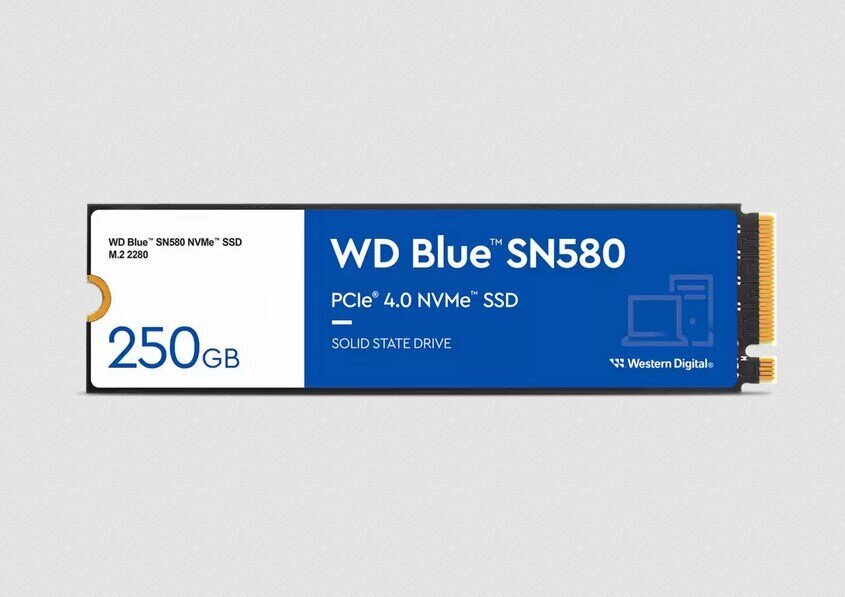 WD Blue SN580 WDS250G3B0E цена и информация | Iekšējie cietie diski (HDD, SSD, Hybrid) | 220.lv