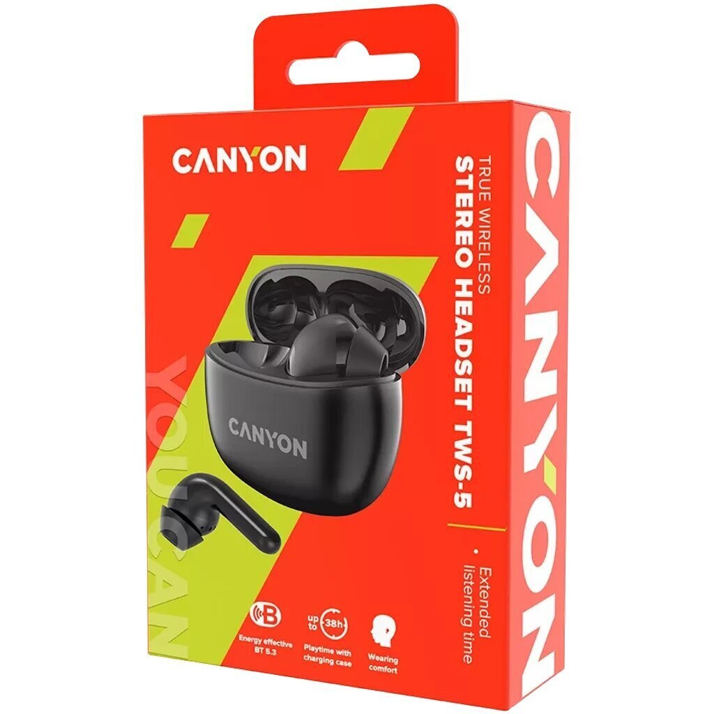 Canyon TWS-5 Black CNS-TWS5B cena un informācija | Austiņas | 220.lv