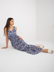 темно-синее летнее платье-бандо с цветочным принтом цена и информация | Платья | 220.lv