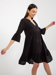 черное свободное платье в полоску с воланом sublevel цена и информация | Платья | 220.lv