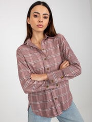светло-розовая женская рубашка в клетку с блестящей нитью цена и информация | Женские блузки, рубашки | 220.lv