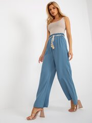 темно-синие летние брюки из ткани с рисунком sublevel цена и информация | Женские брюки | 220.lv