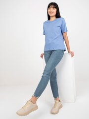 Sieviešu tumši zils vienkrāsains T-krekls cena un informācija | T-krekli sievietēm | 220.lv