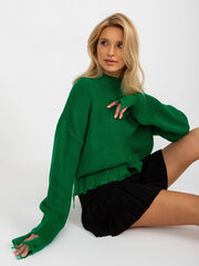Sieviešu zaļš asimetrisks džemperis cena un informācija | Sieviešu džemperi | 220.lv