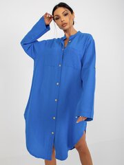Женское платье-рубашка, синее  цена и информация | Платья | 220.lv