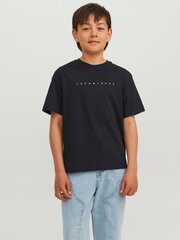 Jack&Jones T-krekls zēniem 12237435, melns cena un informācija | Zēnu krekli | 220.lv