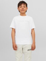 Jack&Jones T-krekls zēniem 12237435, balts цена и информация | Рубашки для мальчиков | 220.lv