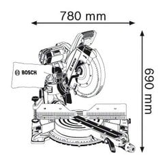 Leņķzāģis-slīpzāģis Bosch GCM 12 GDL Professional 0601B23600 cena un informācija | Zāģi, ripzāģi | 220.lv