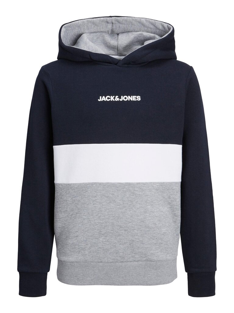 Jack & Jones bērnu sporta krekls 12237402*01, tumši zils/balts 5715425305078 cena un informācija | Zēnu jakas, džemperi, žaketes, vestes | 220.lv