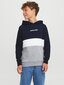 Jack & Jones bērnu sporta krekls 12237402*01, tumši zils/balts 5715425305078 cena un informācija | Zēnu jakas, džemperi, žaketes, vestes | 220.lv