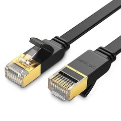 UGREEN NW106 Ethernet RJ45 Flat network cable , Cat.7, STP, 1m (Black) цена и информация | Кабели и провода | 220.lv