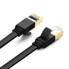 UGREEN NW106 Ethernet RJ45 Flat network cable , Cat.7, STP, 1m (Black) цена и информация | Кабели и провода | 220.lv