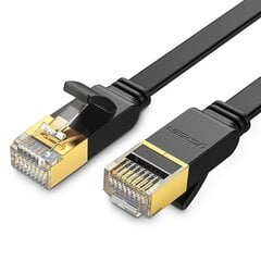 UGREEN NW106 Ethernet RJ45 Flat network cable , Cat.7, STP, 2m (Black) цена и информация | Кабели и провода | 220.lv