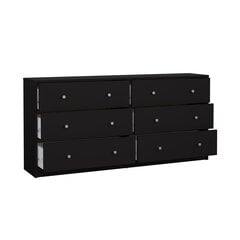 May Double dresser 6 drawers Black Black цена и информация | Комоды | 220.lv