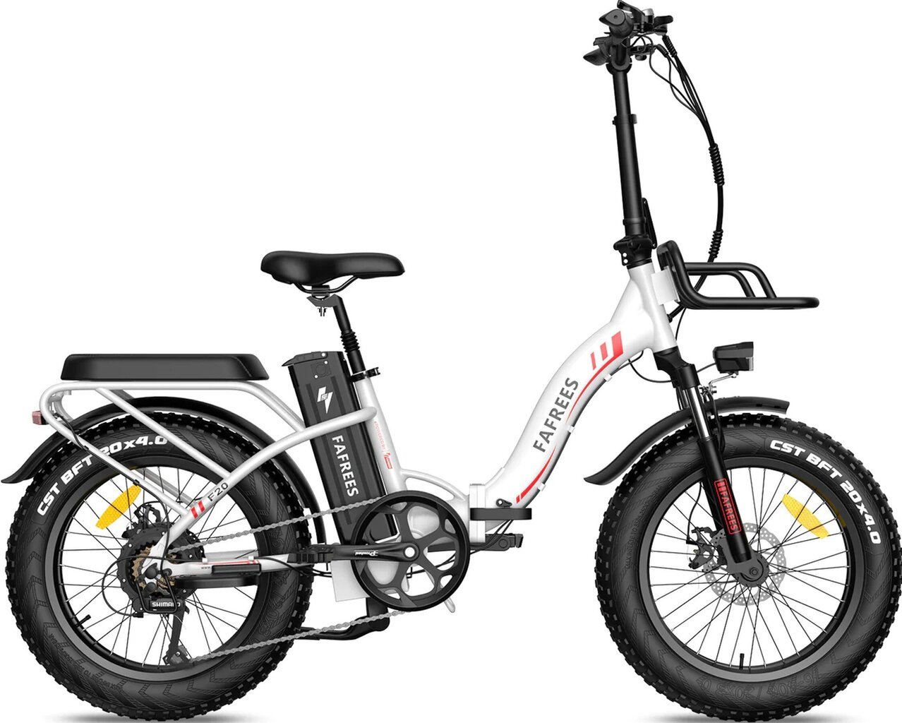 Elektriskais velosipēds FAFREES F20 Max, 20", balts, 500W, 22,5Ah cena un informācija | Elektrovelosipēdi | 220.lv