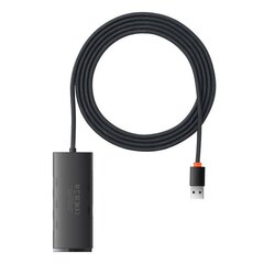 HUB Adapteris 4-Port USB Baseus OS-Lite 25cm (melns) cena un informācija | Adapteri un USB centrmezgli | 220.lv