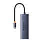 4in1 Hub Baseus UltraJoy USB-C do 3x USB 3.0 + RJ45 (kosmosa pelēks) cena un informācija | Adapteri un USB centrmezgli | 220.lv