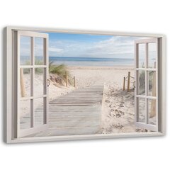Печать холста, оконная дорожка к пляжу 79,99 цена и информация | Картины | 220.lv