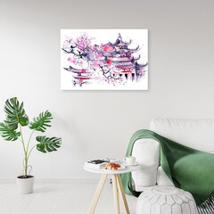 Glezna uz audekla, Japānas akvarelis cena un informācija | Gleznas | 220.lv