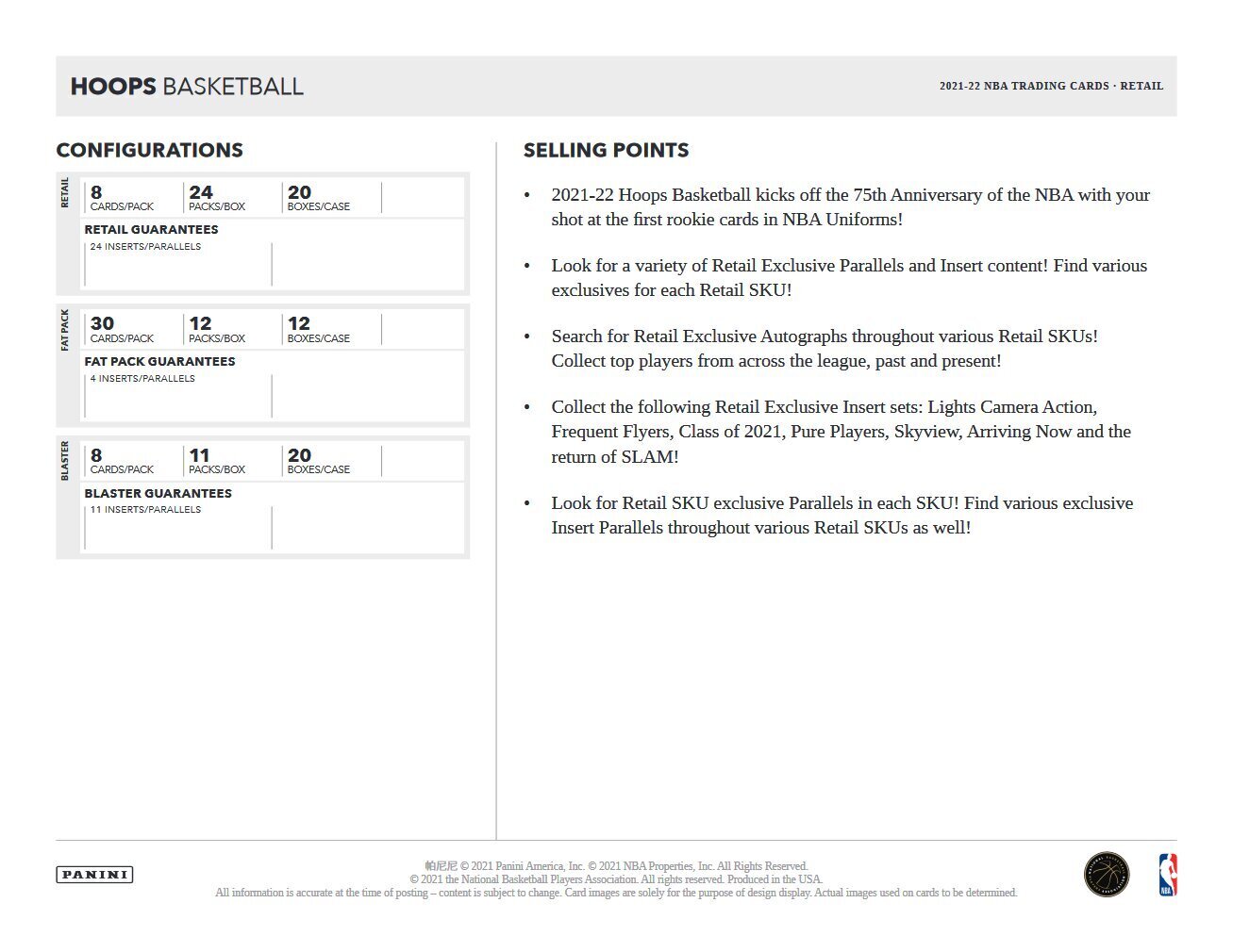 Basketbola kārtis Panini NBA Hoops 2021/2022, 8 gab. cena un informācija | Kolekcionējamas kartiņas | 220.lv