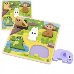 Koka puzle Viga Meža dzīvnieki, 5 d. cena un informācija | Attīstošās rotaļlietas | 220.lv