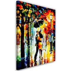 Glezna uz audekla, Pāris iemīlējies zem lietussarga цена и информация | Картины | 220.lv