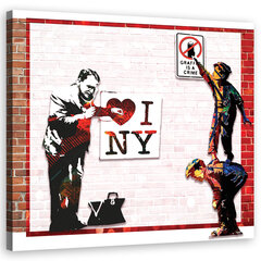 Glezna uz audekla, Banksy i love New york цена и информация | Картины | 220.lv