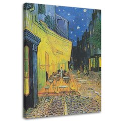 Glezna uz audekla, Kafejnīcas terase naktī cena un informācija | Gleznas | 220.lv