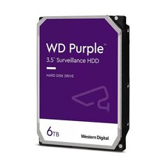 HDD SATA 6TB 6GB/S 256MB/PURPLE WD64PURZ WDC цена и информация | Внутренние жёсткие диски (HDD, SSD, Hybrid) | 220.lv