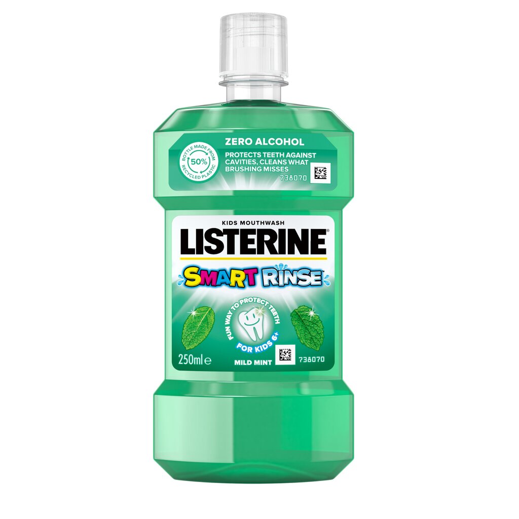 Mutes skalojamais līdzeklis ar piparmētru garšu LISTERINE Smart Rinse 250 ml cena un informācija | Zobu pastas, birstes | 220.lv