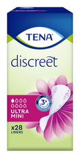 Ieliktnīši Tena Discreet Ultra Mini 28 gab. cena un informācija | Tamponi, higiēniskās paketes, ieliktnīši | 220.lv