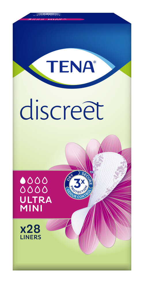 Ieliktnīši Tena Discreet Ultra Mini 28 gab. цена и информация | Tamponi, higiēniskās paketes, ieliktnīši | 220.lv