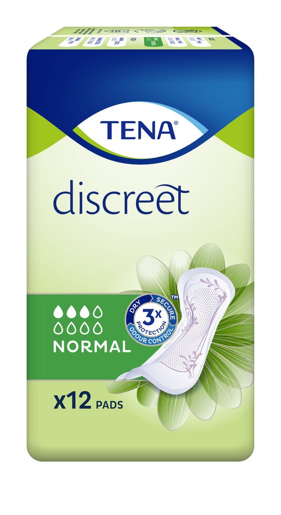Paketes urīna nesaturēšanai TENA Discreet Normal 12 gab. цена и информация | Tamponi, higiēniskās paketes, ieliktnīši | 220.lv