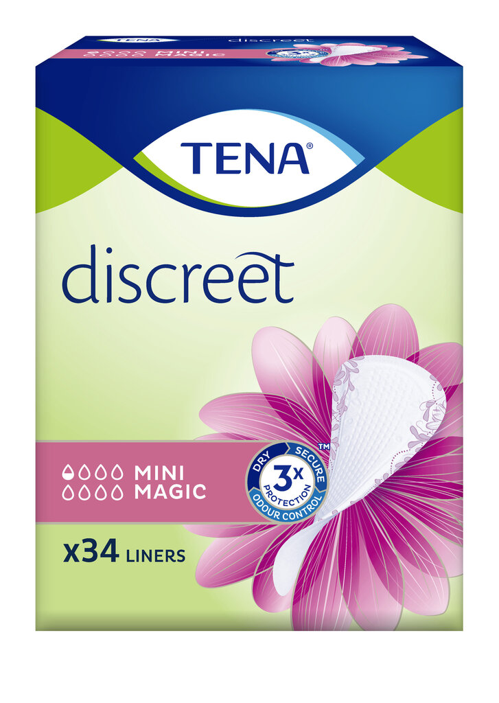 Ieliktnīši Tena Discreet Mini Magic 34 gab. цена и информация | Tamponi, higiēniskās paketes, ieliktnīši | 220.lv