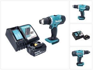 Аккумуляторная дрель Makita DDF 453 RG1 цена и информация | Шуруповерты, дрели | 220.lv