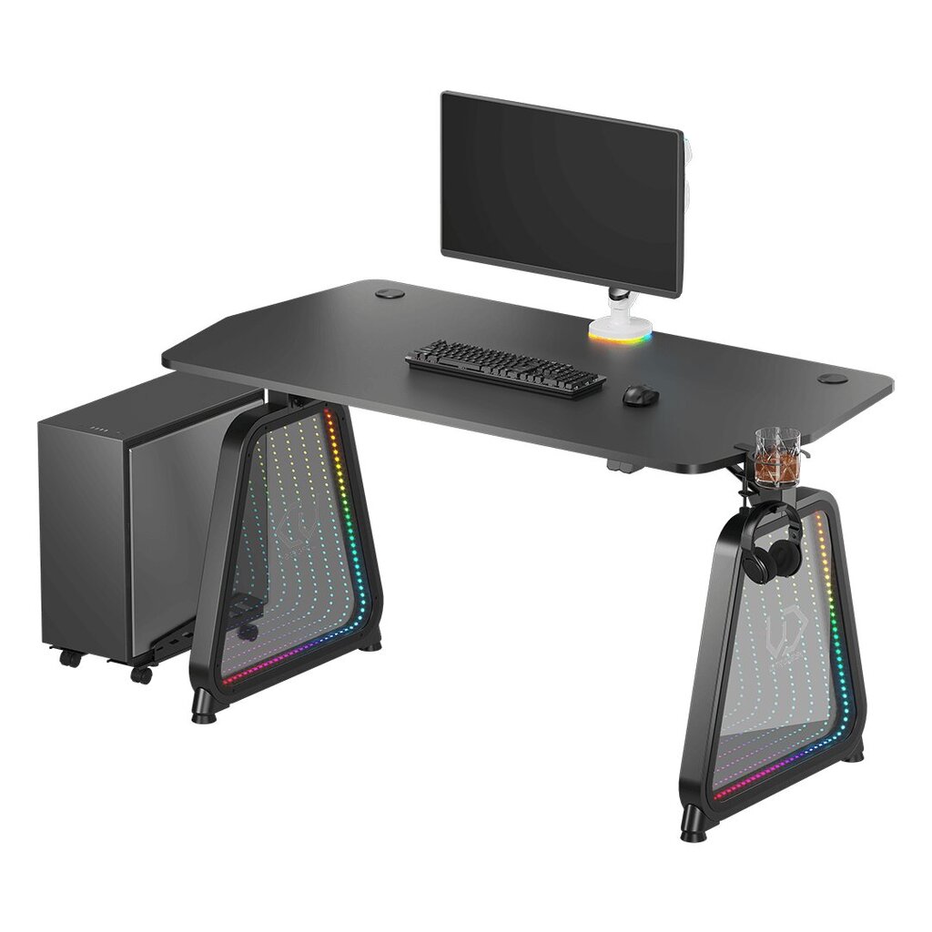 Ultradesk Booster spēļu galds ar LED RGB Prismatic apgaismojumu cena un informācija | Datorgaldi, rakstāmgaldi, biroja galdi | 220.lv