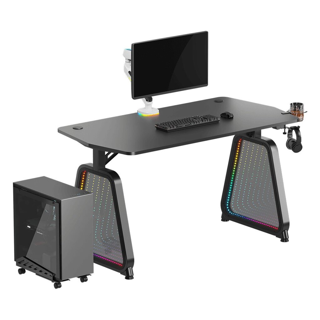 Ultradesk Booster spēļu galds ar LED RGB Prismatic apgaismojumu cena un informācija | Datorgaldi, rakstāmgaldi, biroja galdi | 220.lv