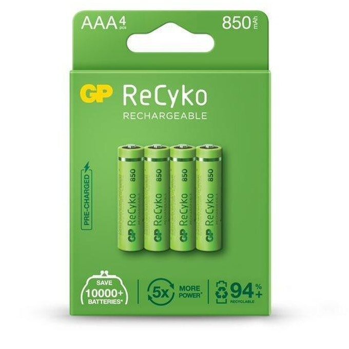 Akumulators GP ReCyko+ AAA R03 850mAh NiMH 1.2V, 4 gab. cena un informācija | Baterijas | 220.lv