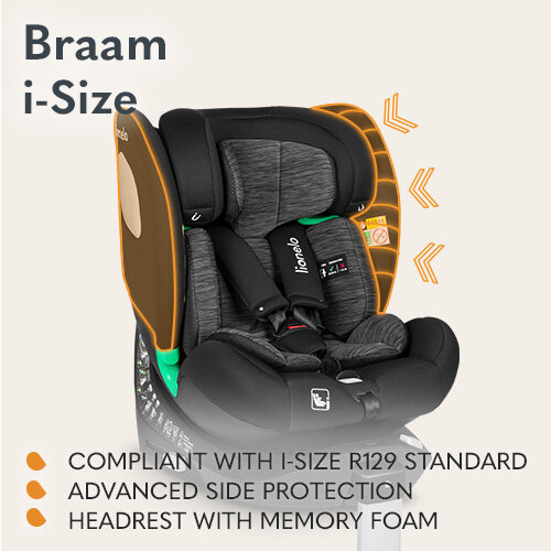 Mašīnas sēdeklis Lionelo Braam I-Size, 0-36 kg, Carbon Black цена и информация | Autokrēsliņi | 220.lv