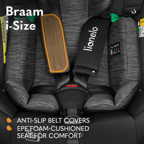 Mašīnas sēdeklis Lionelo Braam I-Size, 0-36 kg, Carbon Black cena un informācija | Autokrēsliņi | 220.lv