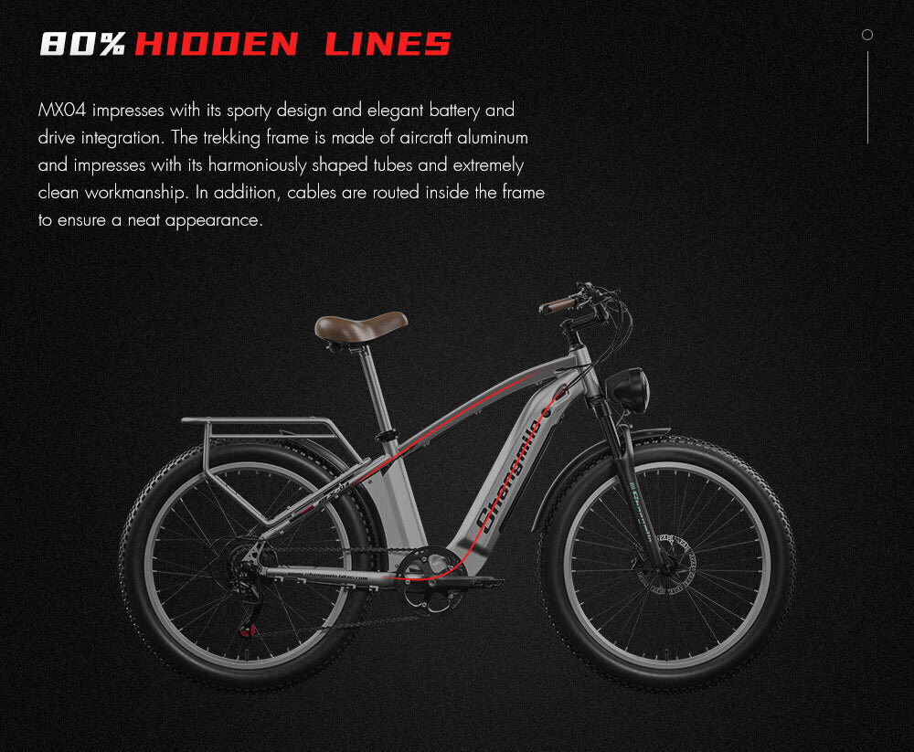 Elektriskais velosipēds Shengmilo MX04, pelēks, 26", 500W, 15Ah cena un informācija | Elektrovelosipēdi | 220.lv