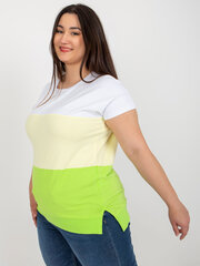 Женская бело-желтая блуза больших размеров цена и информация | Футболка женская | 220.lv
