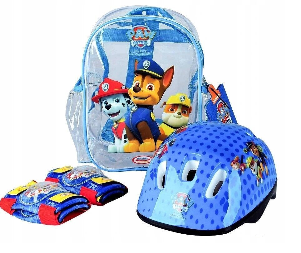 Ķiveres un aizsargu komplekts Paw Patrol, 50-54 cm, zils cena un informācija | Aizsargi | 220.lv